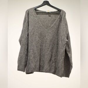 Gray V-Neck Women's Sweater